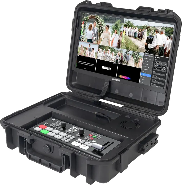 GoStream Duet All-in-One Multi-Camera Live Streaming Mixer Kit with 14" Monitor