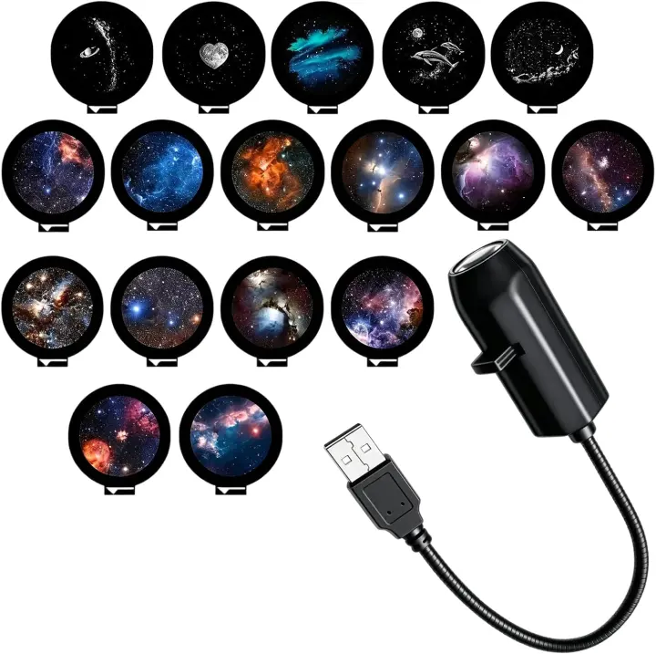 Plug-and-Play Galaxy Projector Night Light — 2-in-1 Star & Nebula Lamp